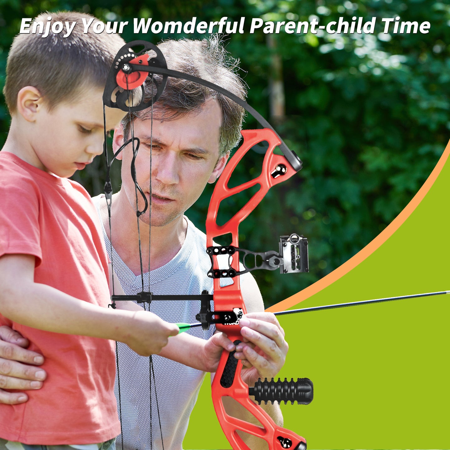 Compound Bow Archery Sets for Youth & Kids,Beginners, Right Hand Compound Bows, Draw Length 18"-27",15-30 lbs Draw Weight, 260fps, Hunting Bow Archery Arrows Set (Red)